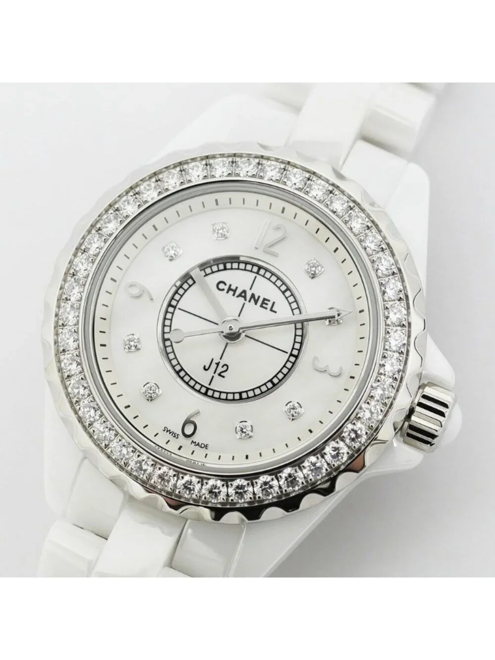Chanel 29 White Diamond Bezel Ceramic Quartz Watch